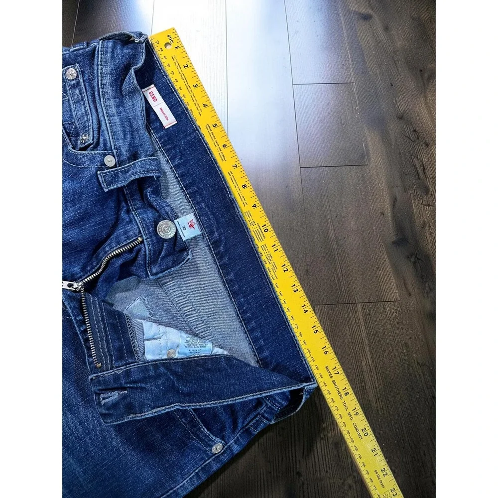 True Religion Geno Jeans Mens 32 Blue Relaxed Slim Horseshoe Stitch Denim Y2K